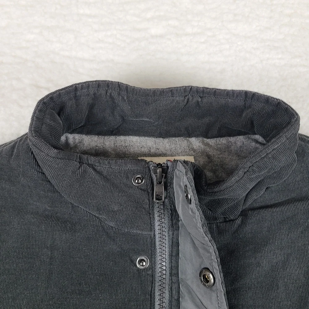 Marine Layer Sweater Vest Mens Large Dark Gray Full Zip Quilted Puffer‎ Jacket